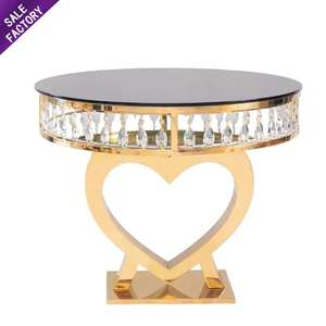 Base Redonda de Acero Inoxidable con Diseño de Corazón para Pasteles de Boda, Color Negro, para Decoración de Fiestas y Bodas - Product Image 1