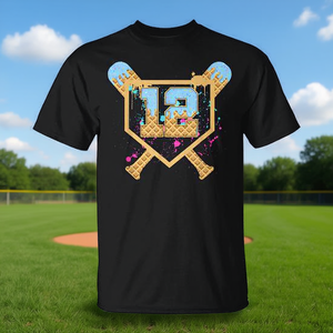 T-shirt de baseball pour le 12e anniversaire, numéro 12, motif gouttelettes de crème glacée pour enfants - Product Image 3