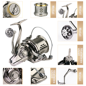 Nouveau <span class=keywords><strong>moulinet</strong></span> de pêche en eau douce/salée série 8000/10000/12000 entièrement en métal Deep Sea 4.8:1 Ratio Long Casting <span class=keywords><strong>Spinning</strong></span> Reel - Product Image 2