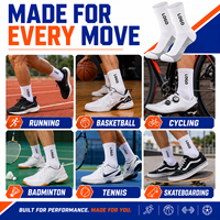Serviette personnalisée bas Sport chaussette respirant tricoté Sport course chaussette basket-ball personnalisé sport chaussette pour hommes et femmes