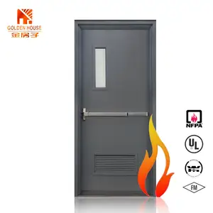 أبواب صلب معدنية صلب مقاومة للحريق مع زجاج مخصص من المُصنع الصيني WH المعتمد