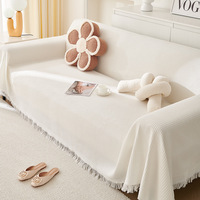 Plaid texturé minimaliste pour canapé, idéal pour une ambiance de luxe et la décoration intérieure des hôtels de charme, avec franges, couvre-canapé pour animaux.