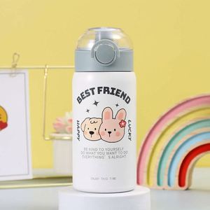 Cute Round <b>Plastic</b> Tumbler With Lid BPA Free Vacuum Flask For Travel All People Design Style - Product Image 2
