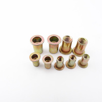 Mur baut rivet baja tahan karat kepala datar, insert aluminium untuk furnitur, insert baja karbon, mur rivet M6