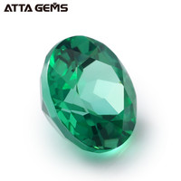 Feitrium — pierre précieuse ronde en grenat d'aluminium, YAG, demiche russe, pierres précieuses vertes émeraude pour bijoux en argent