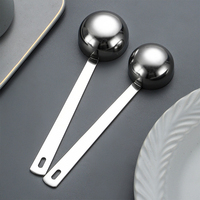 304SUS Métal Long Manche 5ml 10ml 20ml Café Scoop Échelle Cuillère Maison Cuisine Outil De Mesure Cuillère À Café