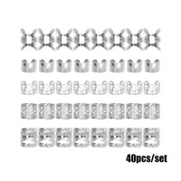 Lot de 40 Breloques Pendentif Or Argent pour Tresses, Bijoux de Cheveux pour Dreadlocks