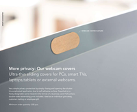 Curseur de couverture de webcam pour ordinateur portable avec logo personnalisé, papier kraft, carton, autocollant de couverture de confidentialité, bloqueur de diapositives