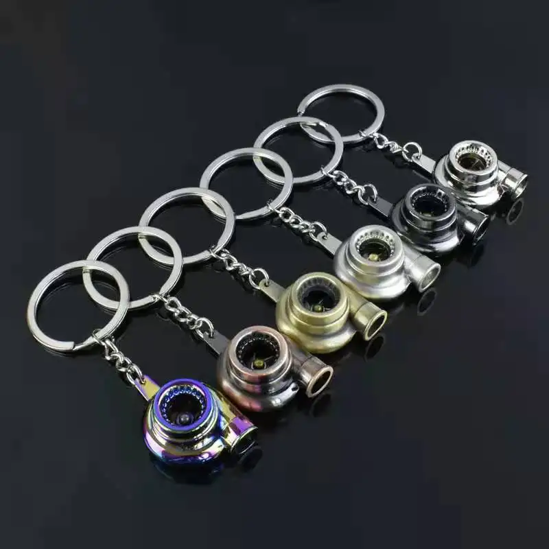 Wholesale Metal 3D Car Turbo Keychain Promotion Gift Keychains for men Turbo Key Chain
