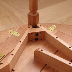 Nordic Solid Wood <b>Dining</b> <b>Table</b> And Chair <b>Set</b> <b>4</b> Piece Extendable <b>Round</b> Telescopic <b>For</b> Home Small Apartments Living Room - Product Image 5