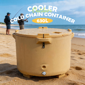 Conteneur Isotherme pour Élevage de Fruits de Mer 630L – Bacs de Pêche Durables avec Couvercle Robuste, Chaise de Rangement Thermique, Personnalisation OEM & ODM - Product Image 4