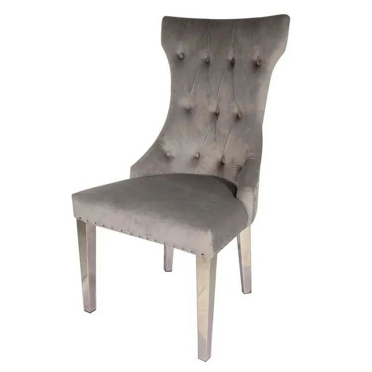 Dining Room Modern French Design Upholstered Home Furniture Hand Pull Button Back Velvet Chair