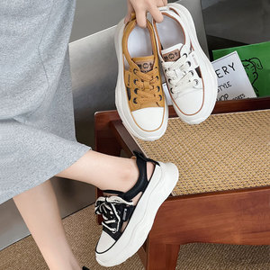 Genuine leather flat breathable casual shoes with rounded <b>toe</b>, lace-up design, retro style, new model, versatile and fashionable - Product Image 2