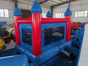 Louez le videur gonflable 4m * 4m petit château gonflable maison pleine d'entrain château sautant avec l'air mini terrain de jeu de château à vendre - Product Image 2