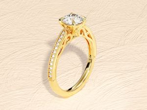 แหวนหมั้นเพชรเม็ดเดี่ยวสีเงินสเตอร์ลิงประดับอัญมณีสีทองหรูหราสำหรับผู้หญิงปรับแต่ง925ได้ตามต้องการ - Product Image 5