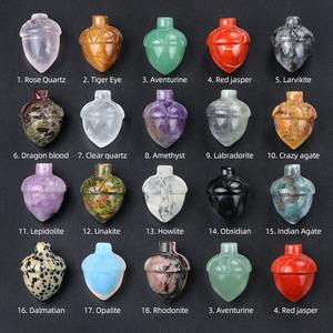 Pierres de cristal en forme de cônes de pin et de noisettes en quartz rose, design spécial, décoratives, tendance et mignonnes, populaires, pour cadeau d'amis - Product Image 3