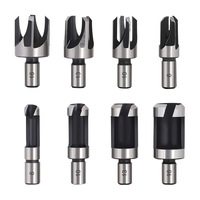 Kit de 8 forets à trous en graphite synthétique pour le travail du bois - Scies cloches avec forets pilotes et forets en carbure
