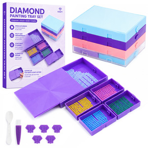 Bandeja clasificadora reversible multifuncional con diseño de tapa deslizante tipo embudo para accesorios de manualidades de <span class=keywords><strong>arte</strong></span> con diamantes 5D DIY - Product Image 1