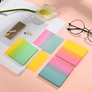 Gradient Color Reusable Sticky Paper Notes Transparent PET Waterproof 7.5x7.5cm Customizable Student Stationery <b>Memo</b> <b>Pad</b> - Product Image 6