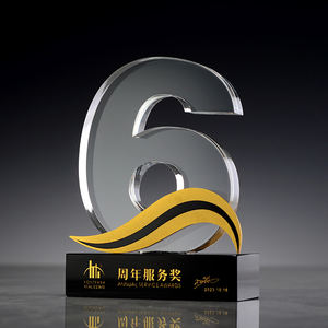 รางวัลถ้วยรางวัลคริสตัลบริษัทฉลองครบรอบปีรางวัลที่กำหนดเองที่ระลึกถึงบริการพนักงานที่โดดเด่น - Product Image 3