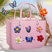 Breloques détachables en caoutchouc motif dessin animé série Papillon Fleur et embellissements pour sacs de plage pour sabots - Modèle A2-6 Vente en gros Chine