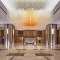 Personalizzabile grande progetto hotel hall cristalli di lusso illuminazione lampadario di cristallo ambra