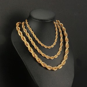 Collar de Cadena de Cuerda Gruesa VEROMCA de 8mm 10mm Chapado en Oro de 18K Acero Inoxidable Cuerda Torcida para Aniversario Joyería de Moda - Product Image 6