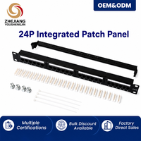 Connecteurs de câble réseau Keystone Cat6/Cat6A Premium 24/48 ports, panneau de brassage modulaire en acier avec barre de support arrière intégrée