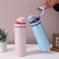 Bouteille d'eau sport portable pour femme et tasse de voyage pour voiture, thermos élégant à paillettes dorées nacrées