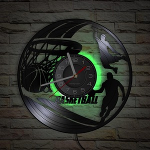 Bóng rổ Đồng hồ treo tường cầu thủ bóng rổ phác thảo tường nghệ thuật Vinyl Kỷ Lục Đồng hồ treo tường Slam Dunk bóng rổ trang trí nhà Sticker - Product Image 3
