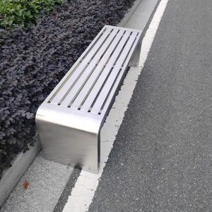 आधुनिक डिजाइन चांदी स्टेनलेस स्टील बेंच बाहरी पार्क शॉपिंग मॉल समुदायों के लिए बैकरेस्ट अनुकूलन लंबाई के साथ - Product Image 3