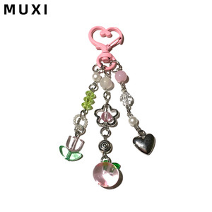 Cô Gái Ngọt Ngào Nông thôn Cá Tính Phong Cách Thiết Kế Đào Nho Bead Người Bạn Tốt Nhất Keychain UV Làm Hợp Kim Món Quà Sinh Nhật Hoàn Hảo - Product Image 2