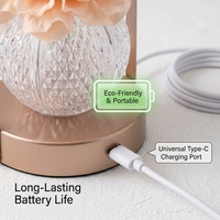 Lampe de nuit LED Camélia, lampe de table créative, batterie intégrée, commande tactile, design luxueux, cadeau d'anniversaire pour filles, meilleures amies