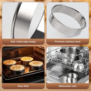 1pc Eco-Friendly Round <b>Cookie</b> Cutter Set Mousse Rings Biscuit Moulds Stainless Steel Gadget - Product Image 4