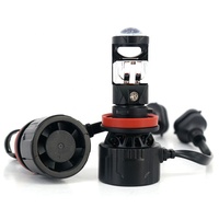 Mini projecteur bi-LED H8 45W 2000LM, mini ampoule LED, lentille de projecteur LED pour voiture, faisceau haut/bas avec ventilateur