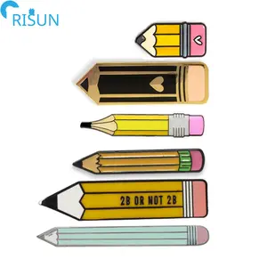 Customized Stationery Store HB Pencil Soft Enamel Hard Enamel Lapel Pins Badges Brooches Custom Pencil Enamel Pin