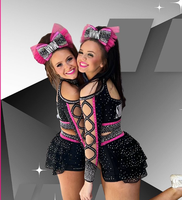 Uniforme de cheerleading personnalisé noir pour compétition, manches longues, avec strass, uniformes de cheerleading All Star
