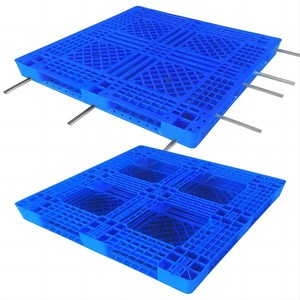 Heavy Duty 1200*1200 Open Bottom Euro <strong>Pallet</strong> Single Faced 8 Pcs Steel HDPE <strong>Bars</strong> 4-Way Entry 6T Static Load Nestable Industrial - Product Image 1