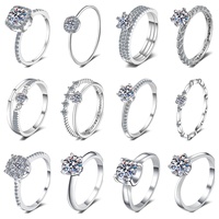 D VVS1 925 Sterling Silber Moissanit-Ringe Maßgefertigte Großhandelslieferung Luxuriöser Gravierter Ring für Damen Anillos De Plata