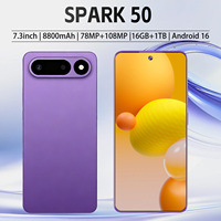 Smartphone Spark 50 5G avec appareil photo 108MP, 16+1 To, caméra frontale 72MP, batterie 8800 mAh, déverrouillage facial pour selfies, jeux, activités de plein air et usage quotidien