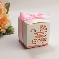 Boîte en papier pliable à Double pont avec Logo personnalisé, emballage de cadeaux de Dessert, boîte de papier de naissance de bébé, vente en gros de chine