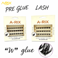Extensions de cils A-RIX Premium en forme de W, bouquets de cils trèfle DIY, auto-appliquables, volume 3D, cils individuels, marque privée