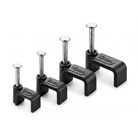 Clips de fixation carrés noirs en PE pour câbles 5mm 7mm 9mm, clips carrés à clouer pour câbles 4mm à 14mm, clips de gestion de câbles pour maintien de fils