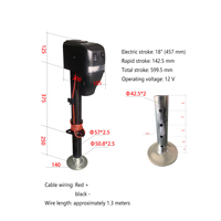 Cric de remorque motorisé 12V en acier robuste, stabilisateur électrique pour camping-car, capacité de levage 3500lbs