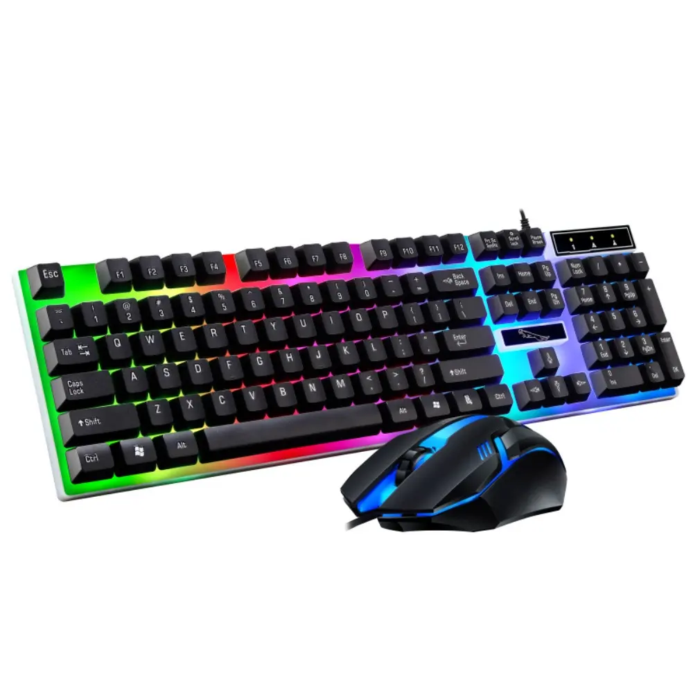 WSY Wired Mouse and Keyboard Set LED Lights Gaming Keyboard and Mouse Combos for Computer&Laptop