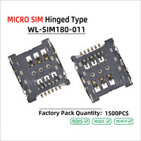 Conector de Tarjeta MICRO SIM Tipo Bisagra WECONN WL-SIM180-011 6PIN+0 H=1.80mm, Certificado ISO 9001/IATF 16949, Personalizable