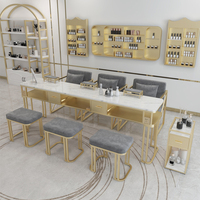 Mobilier de Luxe Style Moderne Nouvelle Qualité pour Salon de Beauté, Ensemble de Manucure Professionnel avec Table à Ongles