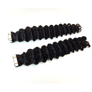 20pcs/50g Raw Virgin Remy Hair 3b 3C Deep Jerry Yaki Raw Curly <b>Body</b> <b>Wave</b> Afro Kinky Straight Burmese Curly Tape in Extensions - Product Image 5