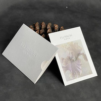 Cartes de vœux de luxe avec enveloppe, papier texturé mat personnalisé, logo en relief, pochette d'enveloppe imprimée pour l'emballage de la marque