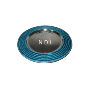 Collations servant assiette de chargeur vente chaude sur mesure décoratif cristal frontière conception alimentaire servant assiette de chargeur - Product Image 1